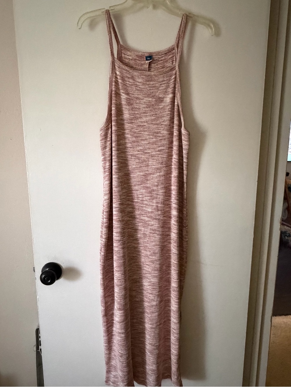 Old Navy Heathered Blush Pink Sleeveless Maxi Dress